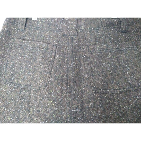 NWT VINTAGE Calvin Klein Wool Blend Pocket Brown Pleat A-Line Mini Skirt Size 12 - Picture 8 of 10